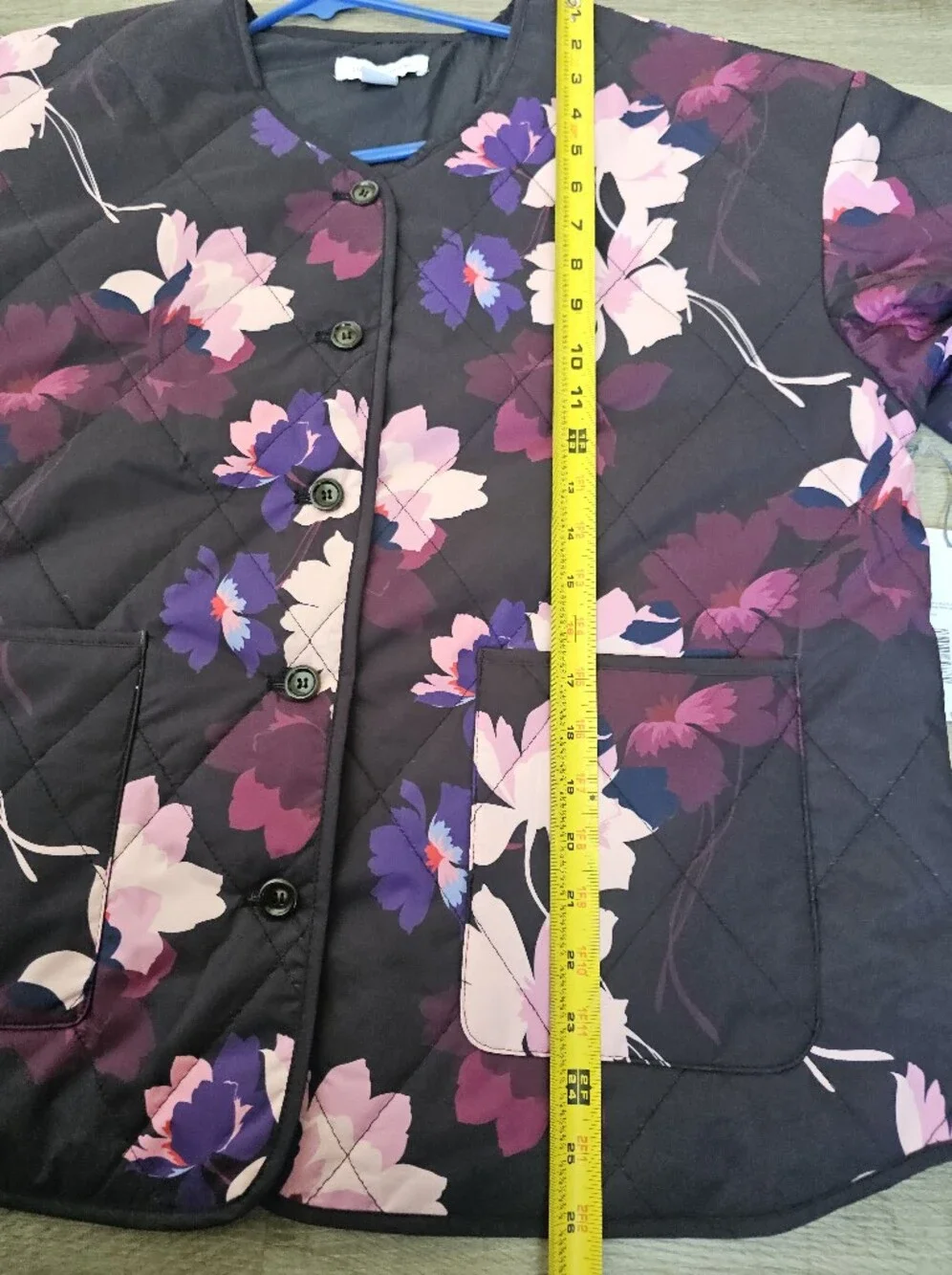 NWT Liz Claiborne Quilted Floral Lightweight Jacket Pockets Size L
